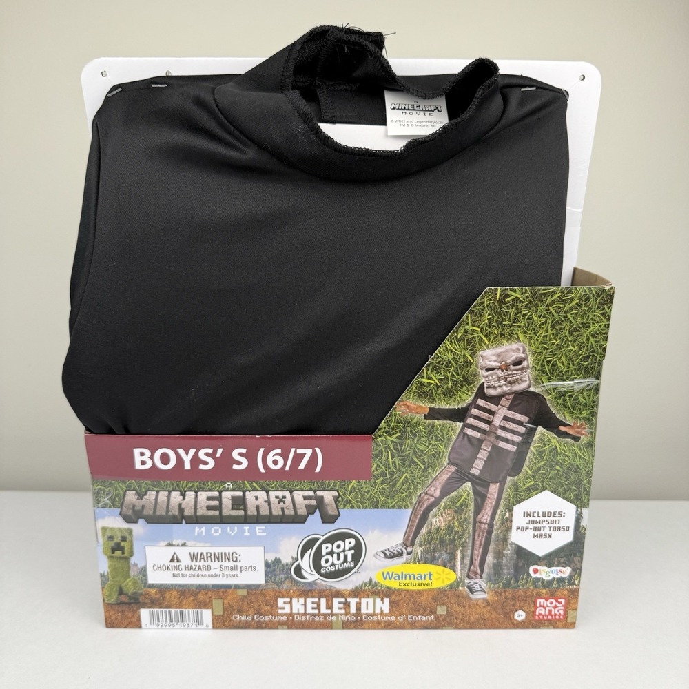 Minecraft Movie Skeleton Halloween Costume Boys Kids Small 6/7 BRAND NEW
